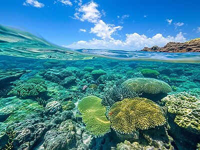 透明な海とサンゴ礁（ハワイの海の豊かさ）