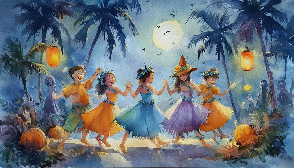 Dancing the Hula for Halloween
