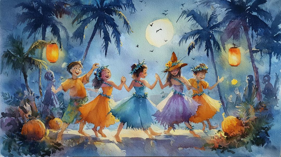 Dancing the Hula for Halloween