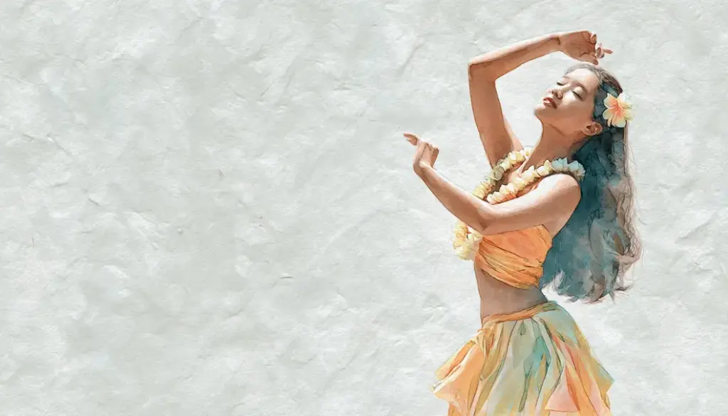 フラダンスで振付を途切れさせず、流れるようにつなげて踊っている様子。