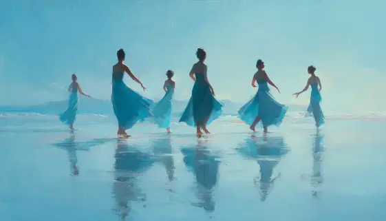 フラダンスで動きの流れを保ちながら踊っている様子。一瞬の間があっても動きが途切れていない。