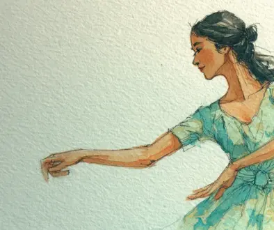 フラダンスで手の動きを大きくしすぎず、落ち着いた速度と余韻を意識して表現している様子