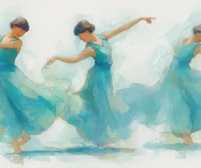 フラダンスで動きと動きの間を途切れさせず、流れを意識して踊っている様子