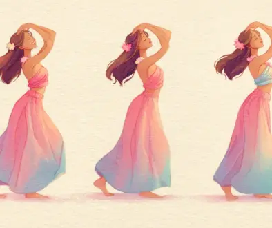 同じ動きを繰り返しながらも感情を重ねて表現しているフラダンサーの様子