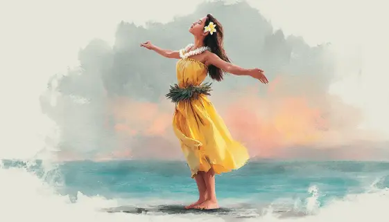 ハワイ文化で語られる目に見えない力マナを表現するフラのイメージ