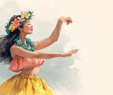 腰と重心の流れを感じながらフラを踊るダンサー