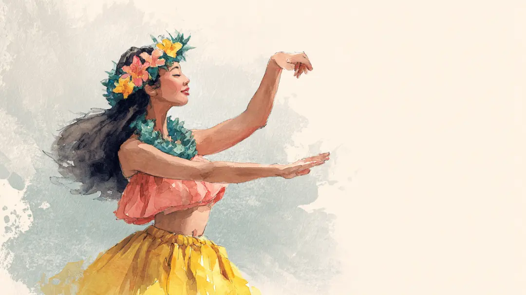 腰と重心の流れを感じながらフラを踊るダンサー