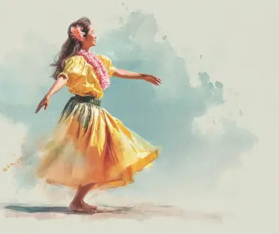 観客に想いを伝えるように踊るフラダンサー