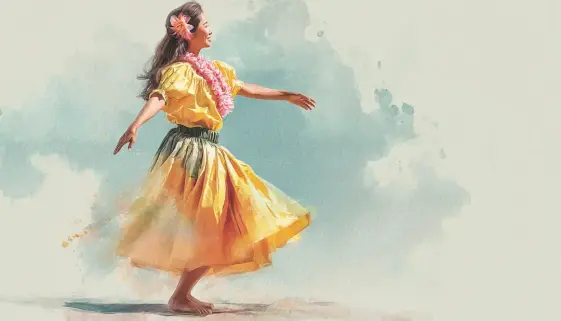 観客に想いを伝えるように踊るフラダンサー