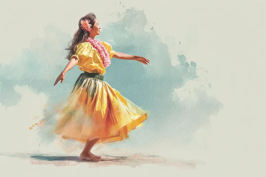 観客に想いを伝えるように踊るフラダンサー