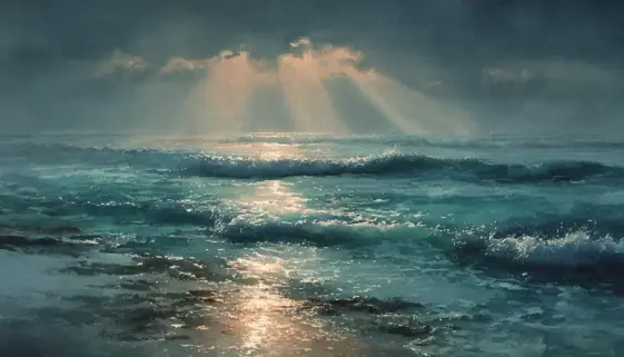 ハワイ神話の海の神カナロアを感じさせる穏やかな海の風景