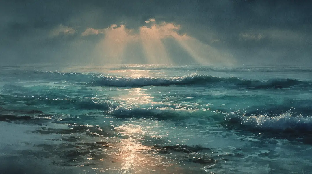 ハワイ神話の海の神カナロアを感じさせる穏やかな海の風景